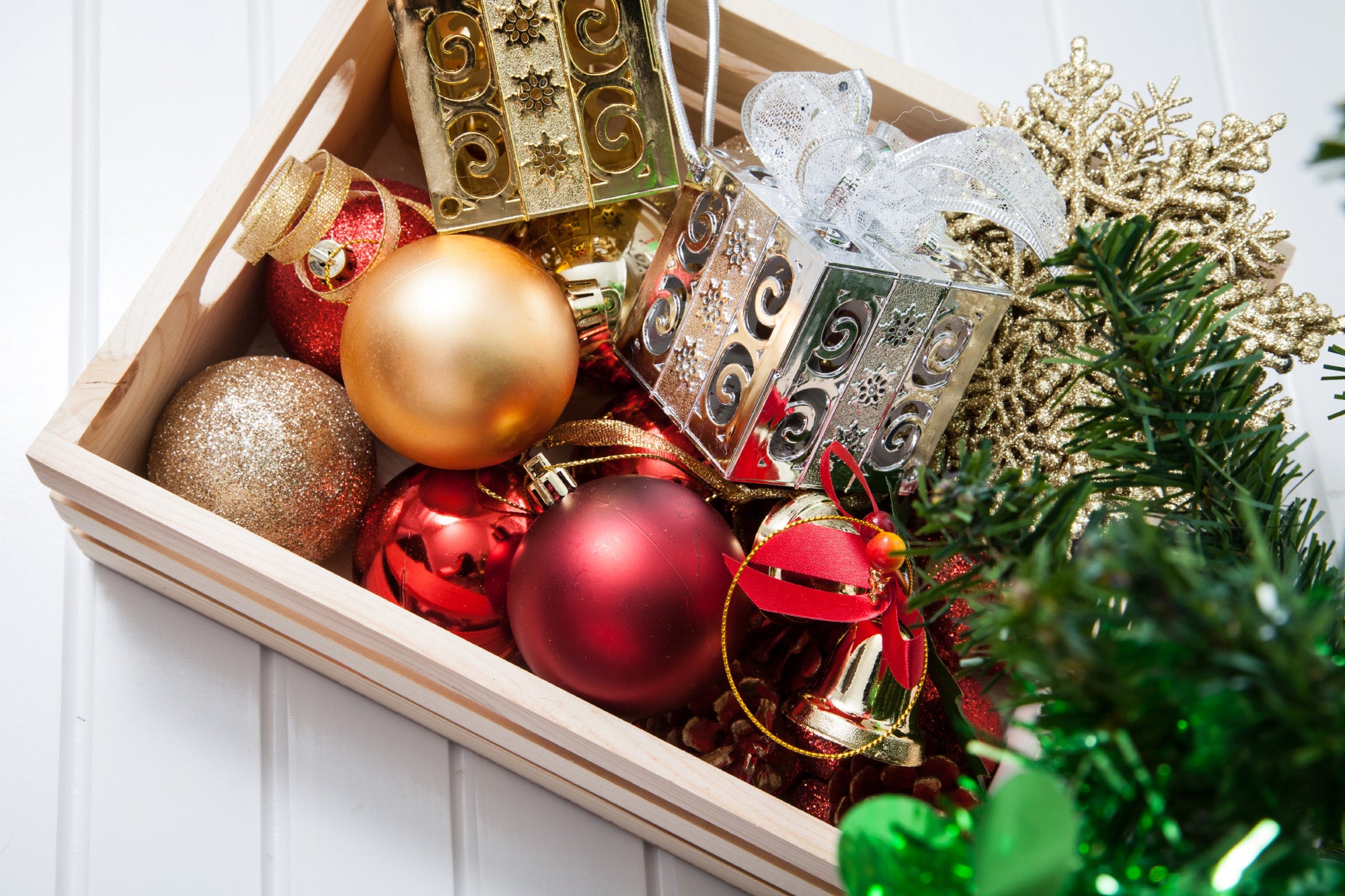Ornament Box, Segmented Holiday Storage Box